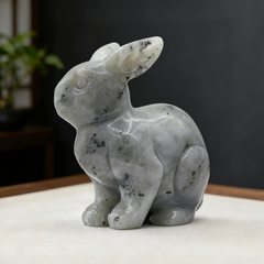 Labradorite Rabbit Carving — view 1