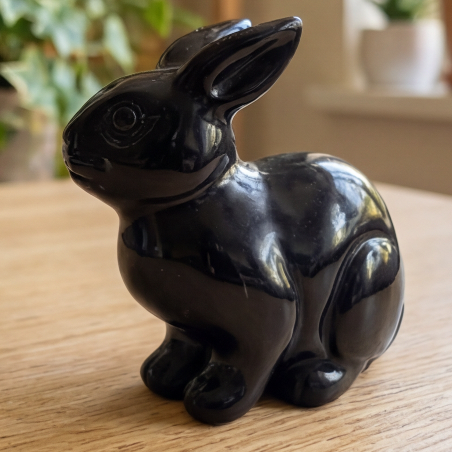 Black Obsidian Rabbit Carving – Crystal Animal — view 3