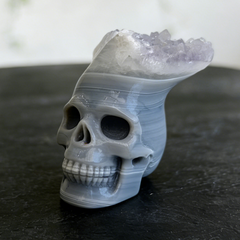 2.64 inch Amethyst Cluster Crown Crystal Skull - Natural Crystal — view 1