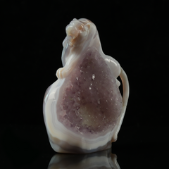Pale Amethyst Cluster Tiger Carving - Sculpture — view 7