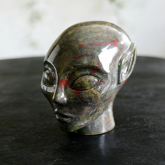 2 inch Dragon Bloodstone Alien Crystal Skull - Natural tone — view 8