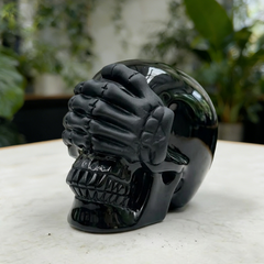 See No Evil Black Obsidian Skull - Natural Stone — view 1