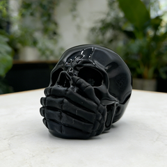 Speak No Evil Black Obsidian Skull — view 1