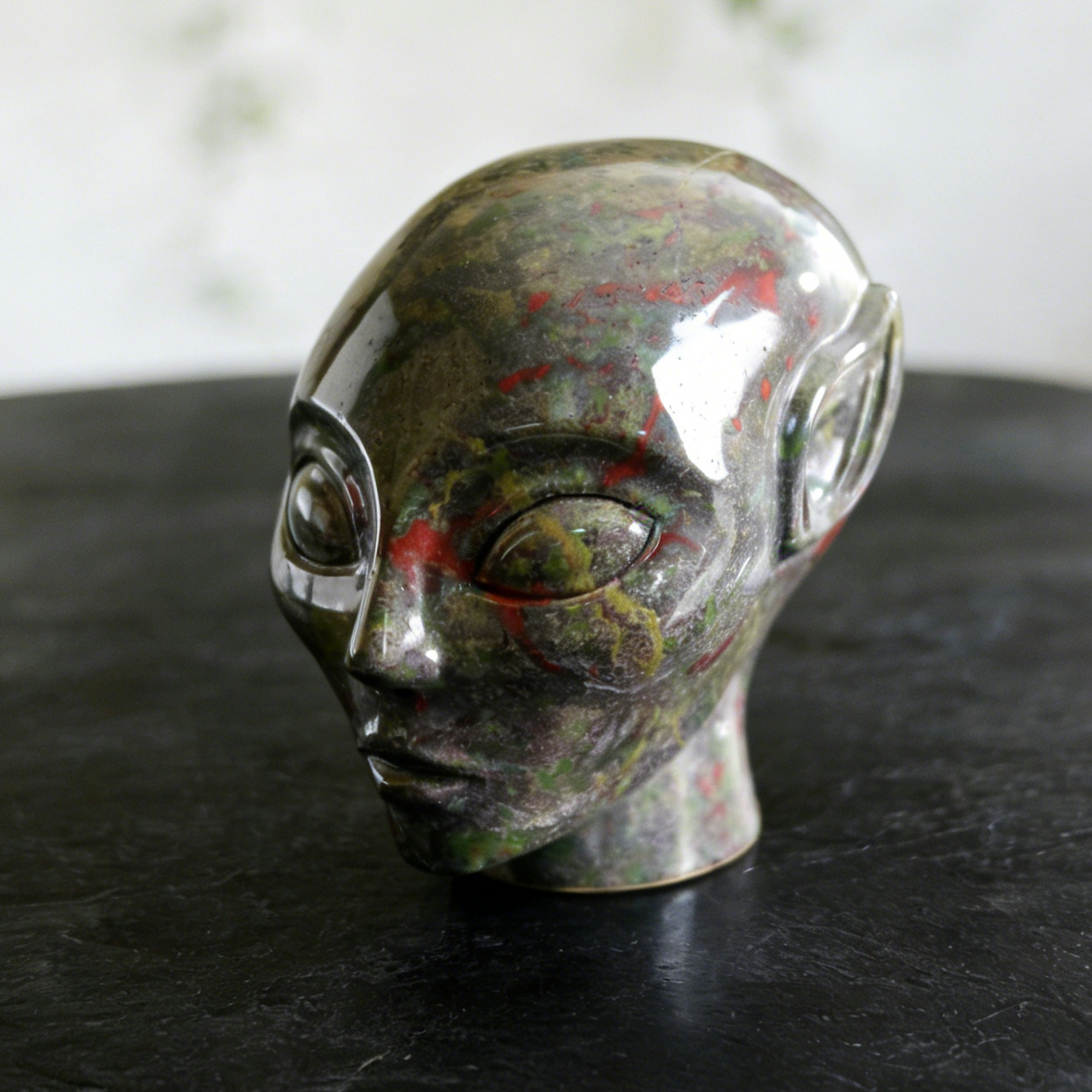 3.8 inch Dragon Bloodstone Alien Crystal Skull - Natural tone — view 8