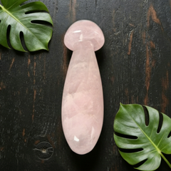 Rose Quartz Mushroom Acupressure Tool – Natural Healing Stone — view 7