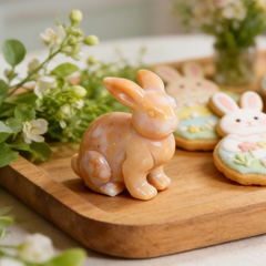 Yellow Chalcedony Rabbit Carving-Natural Stone Carving — view 1