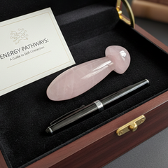 Rose Quartz Mushroom Acupressure Tool – Natural Healing Stone — view 1