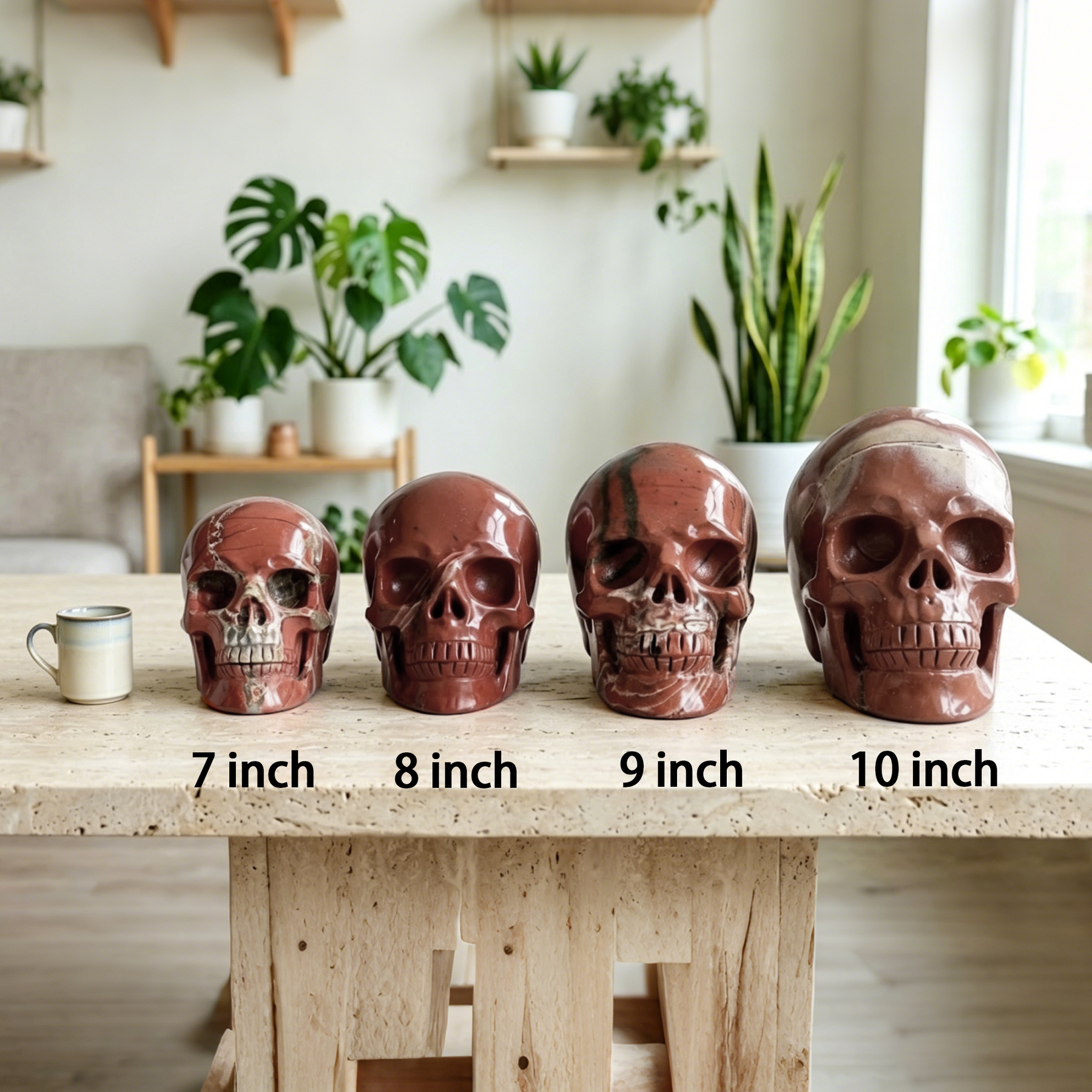 7-14 inch Red Jasper Crystal Skull - Titan Series Large Scale Crystal Skull — view 2