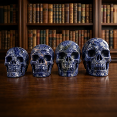 7-10 inch Blue Lace Agate Skull - Titan Series Large Scale Crystal Skull — view 3