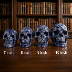 7-10 inch Blue Lace Agate Skull - Titan Series Large Scale Crystal Skull — view 2