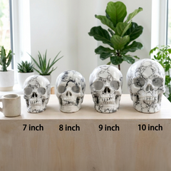 7-10 inch White Howlite Crystal Skull - Titan Series Large Scale Crystal Skull — view 2