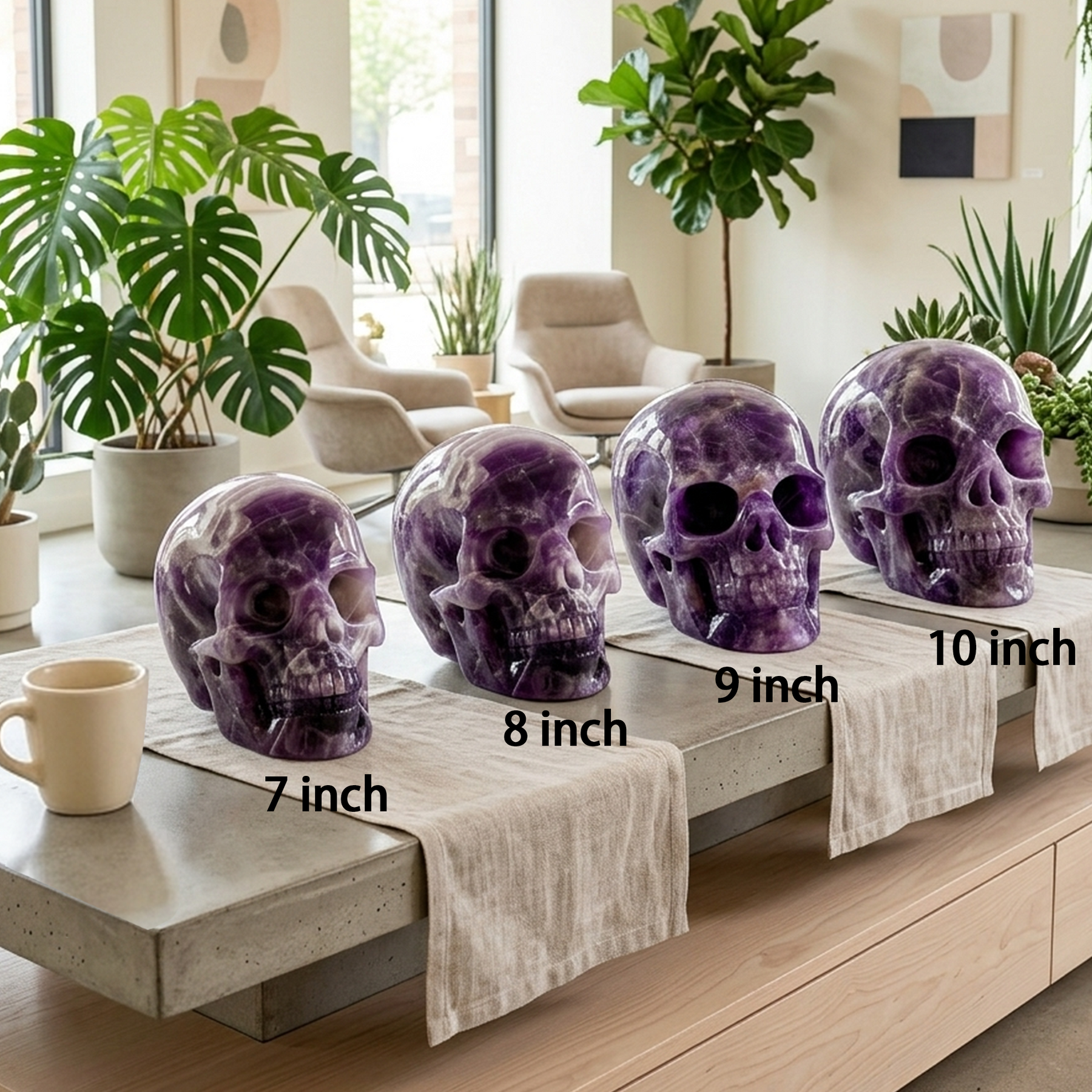 7-10 inch Dream Amethyst Crystal Skull - Titan Series Large Scale Crystal Skull — view 2