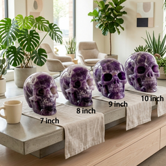 7-10 inch Dream Amethyst Crystal Skull - Titan Series Large Scale Crystal Skull — view 2