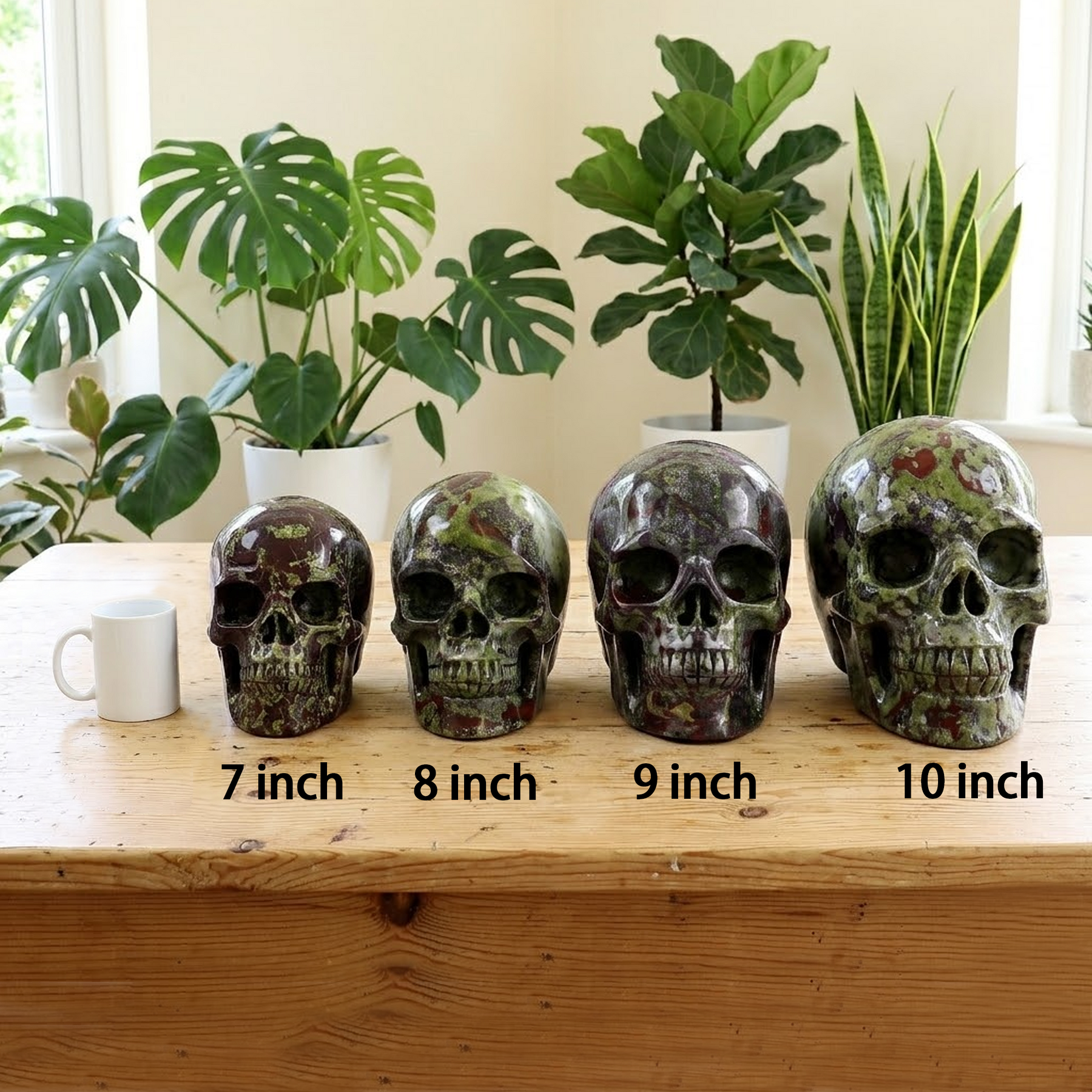 7-14 inch Dragon Bloodstone Crystal Skull - Titan Series Large Scale Crystal Skull — view 2