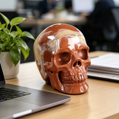 7-14 inch Red Jasper Crystal Skull - Titan Series Large Scale Crystal Skull — view 5