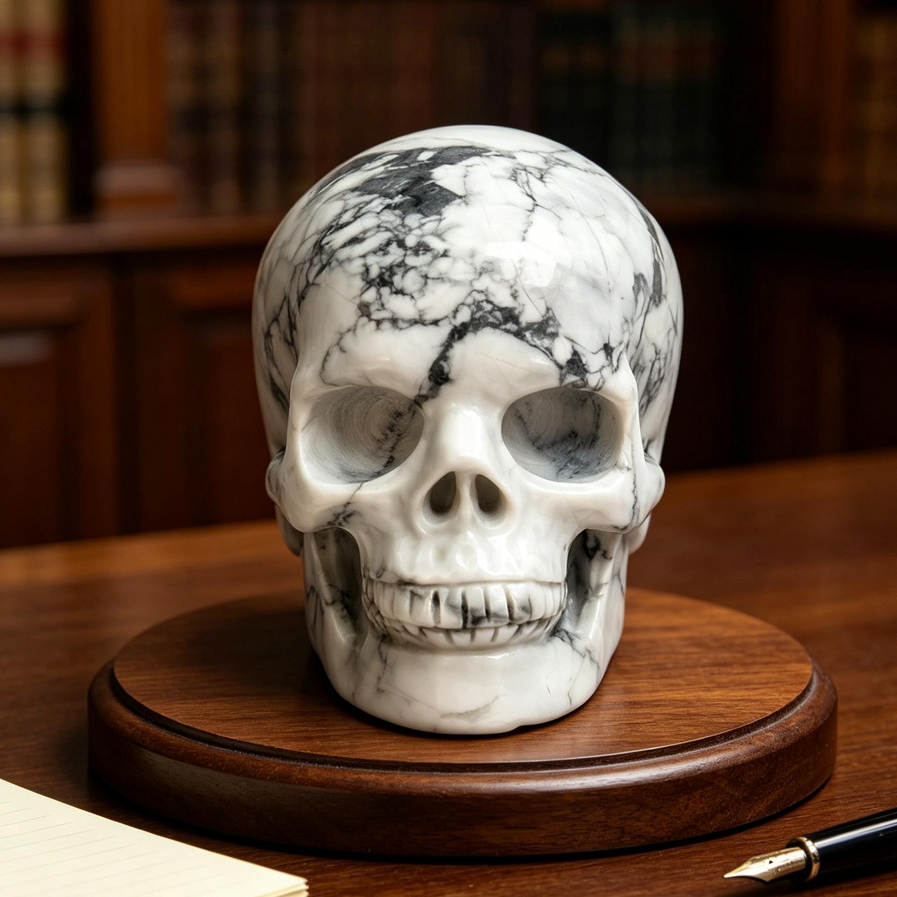 7-10 inch White Howlite Crystal Skull - Titan Series Large Scale Crystal Skull — view 3