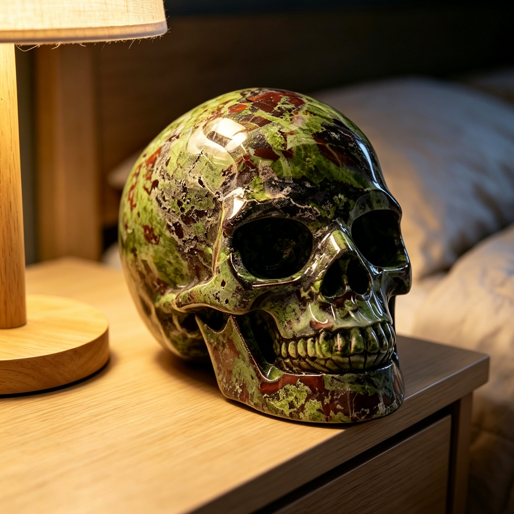 7-14 inch Dragon Bloodstone Crystal Skull - Titan Series Large Scale Crystal Skull — view 3