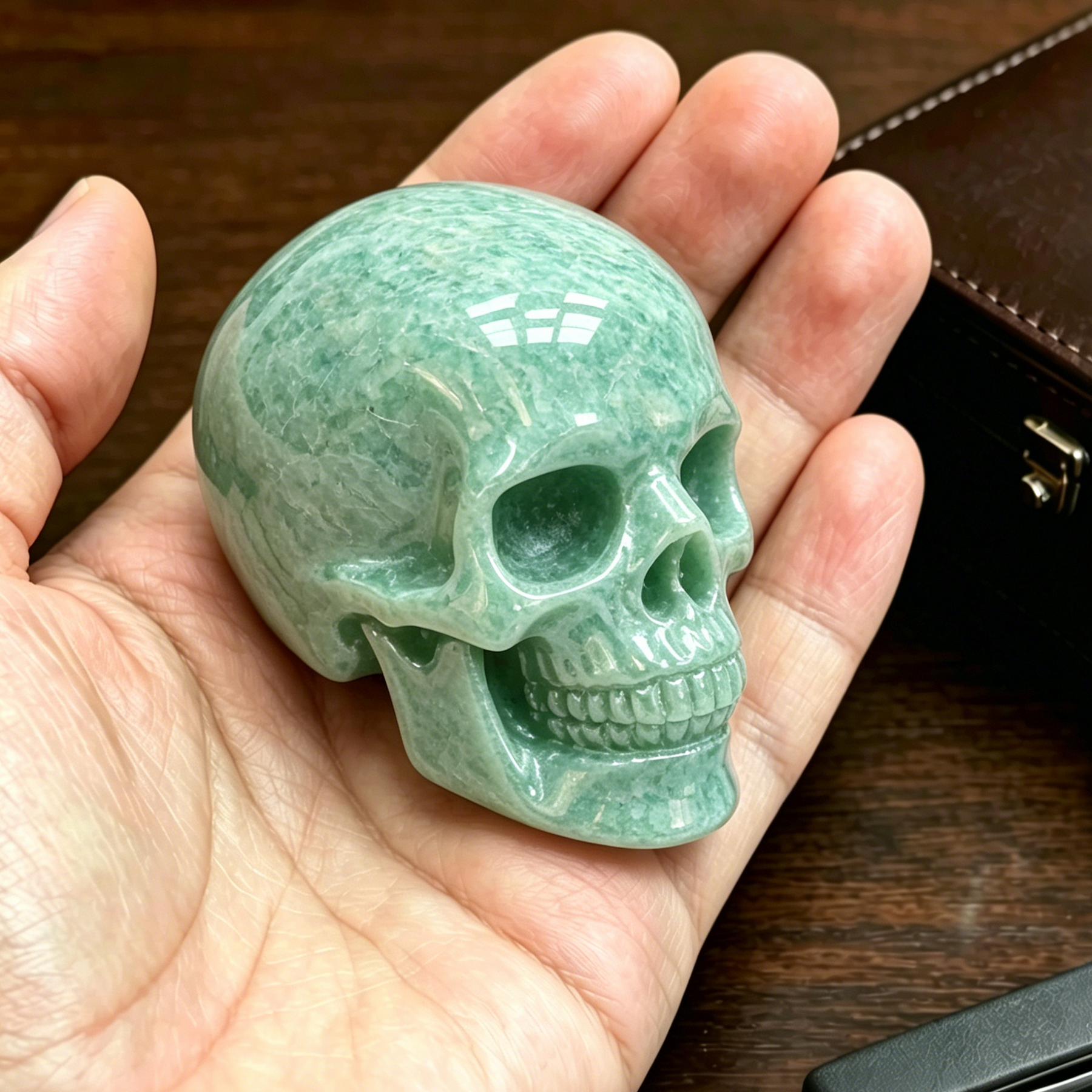 2 Inch Amazonite Crystal Skull – Mini Stone — view 1