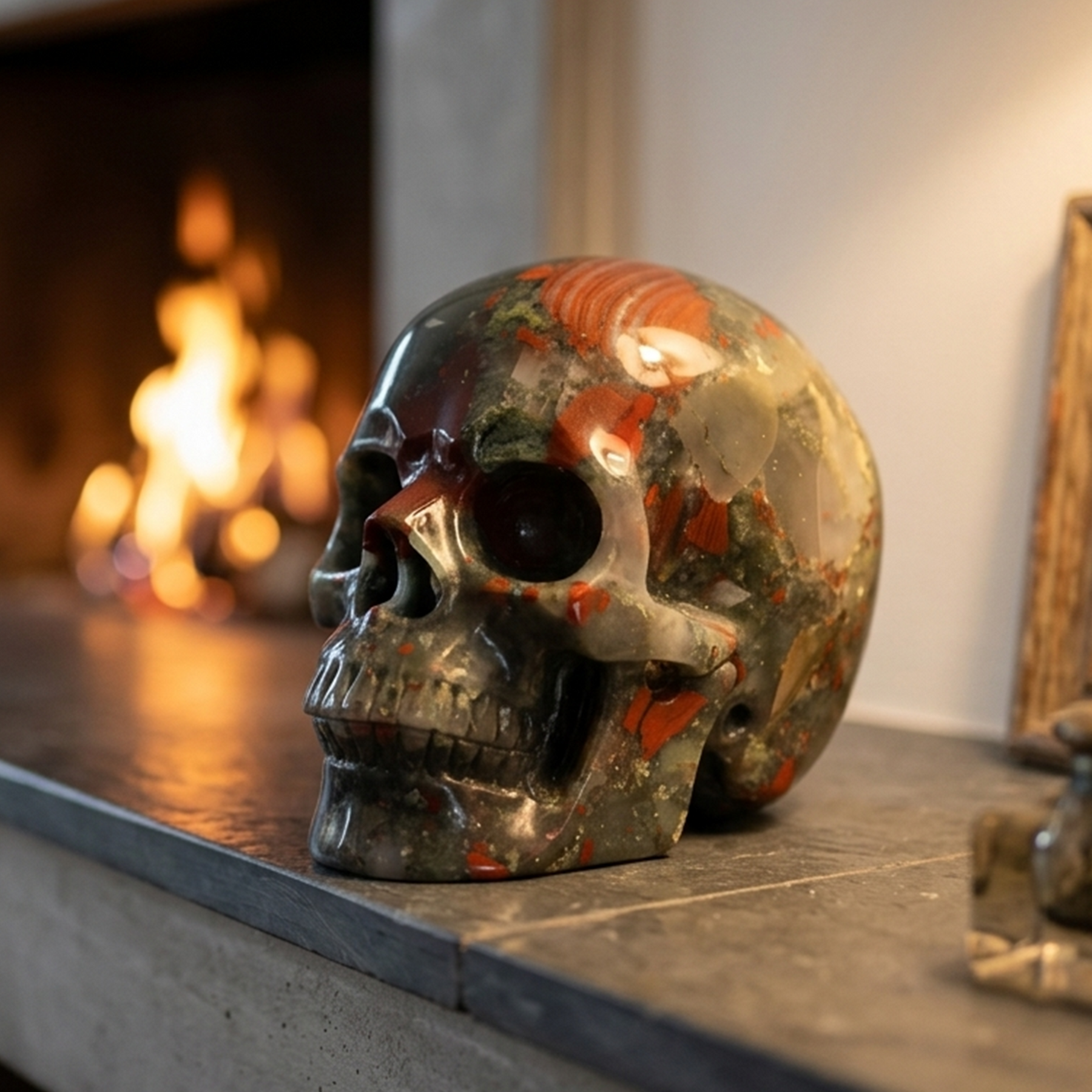 7-14 inch African Bloodstone Crystal Skull - Titan Series Large Scale Crystal Skull — view 6