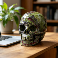 7-14 inch Dragon Bloodstone Crystal Skull - Titan Series Large Scale Crystal Skull — view 5