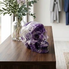 7-10 inch Dream Amethyst Crystal Skull - Titan Series Large Scale Crystal Skull — view 6