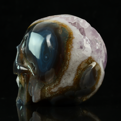 Amethyst Geode Skull - Natural Crystal — view 8