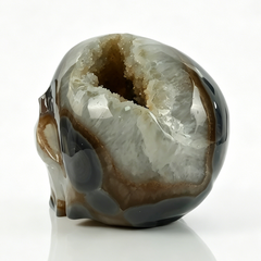 7.8 inch Carved Geode Agate Skull - Sculpture Carving — view 5