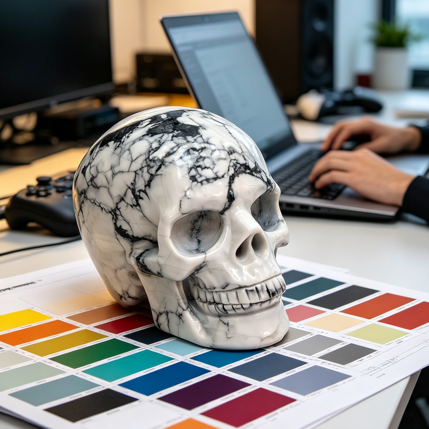 7-10 inch White Howlite Crystal Skull - Titan Series Large Scale Crystal Skull — view 5