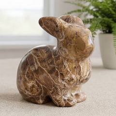 Coral Fossil Rabbit Carving – Natural Stone — view 4