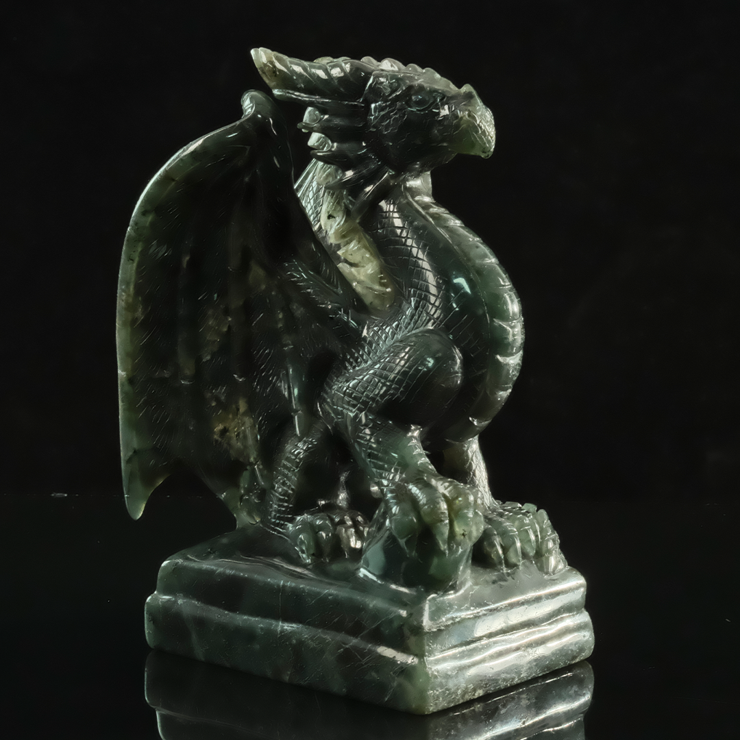 Labradorite Winged Dragon - Sculpture — view 7