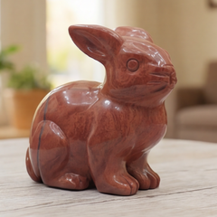 Red Jesper Rabbit Carving — view 3