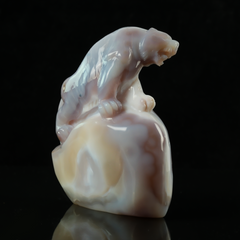 Pale Amethyst Cluster Tiger Carving - Sculpture — view 5