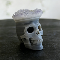 2.64 inch Amethyst Cluster Crown Crystal Skull - Natural Crystal — view 6