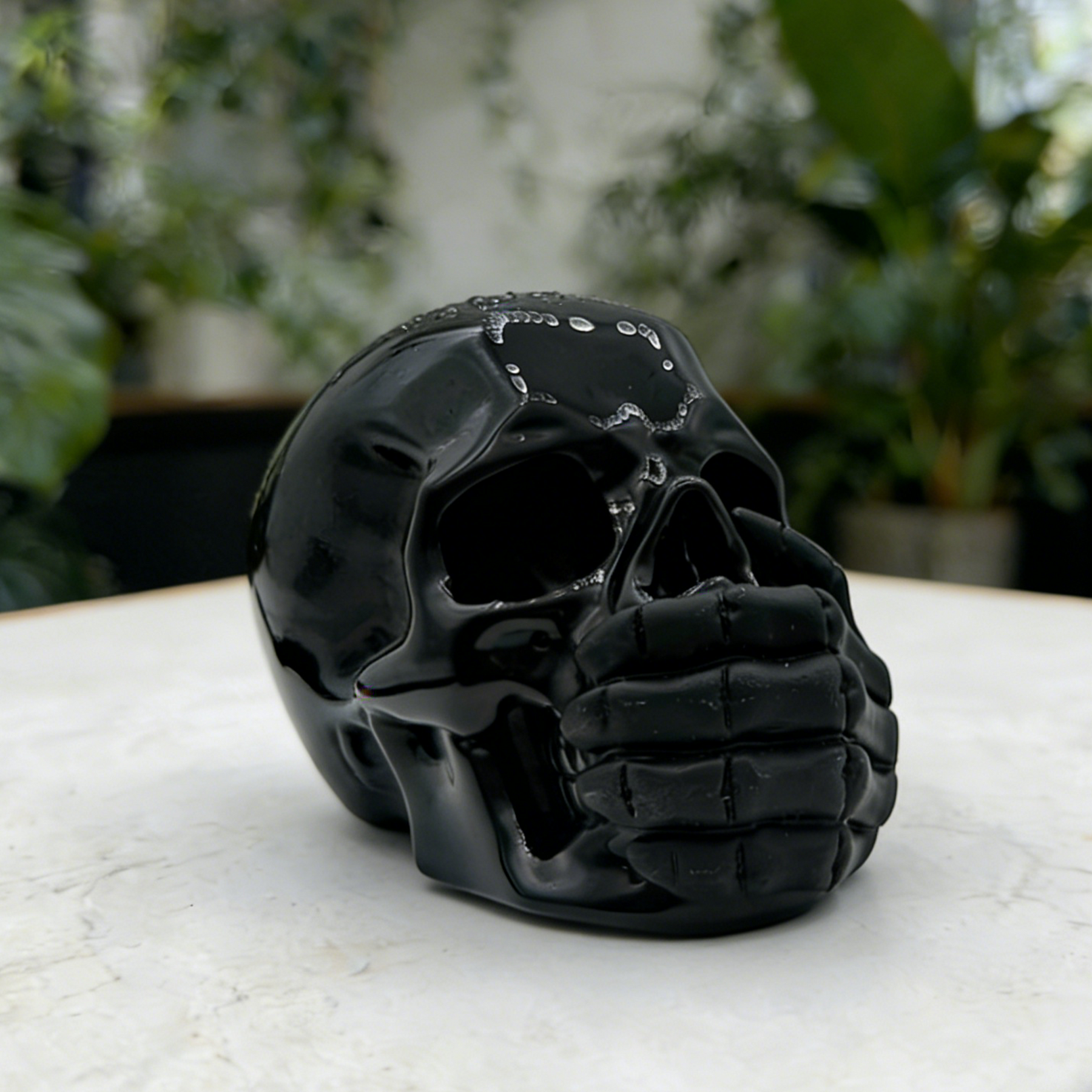 Speak No Evil Black Obsidian Skull — view 6