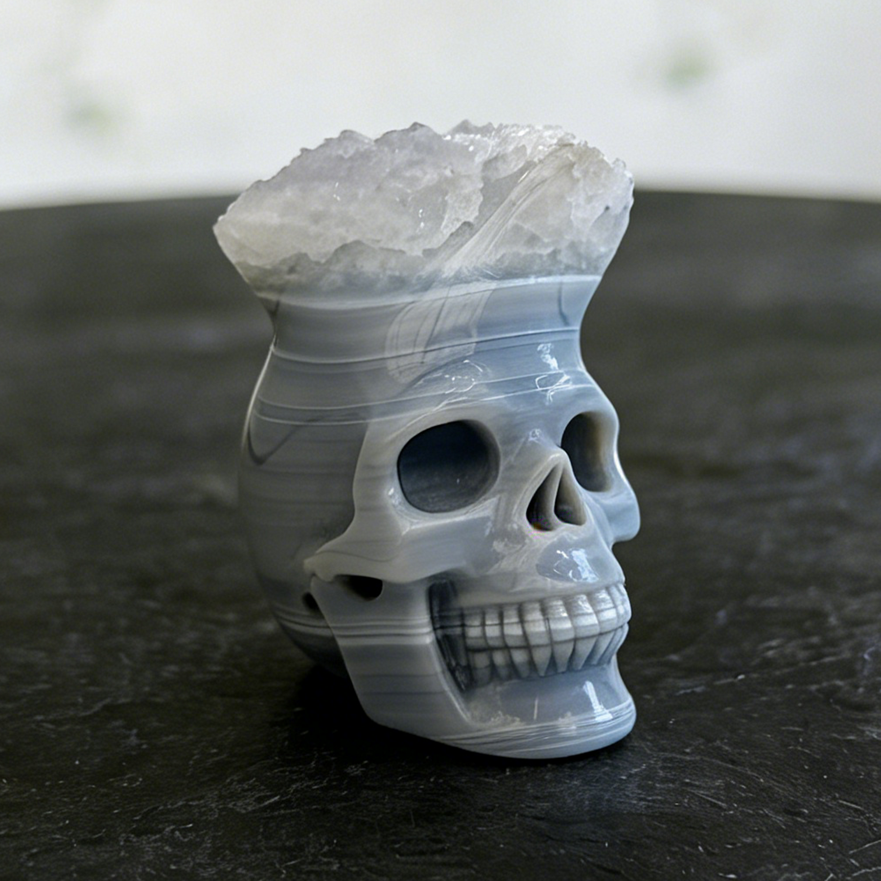2.64 inch Amethyst Cluster Crown Crystal Skull - Natural Crystal — view 6