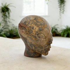 3 Inch Leopard Skin Jasper Alien Crystal Skull — view 3