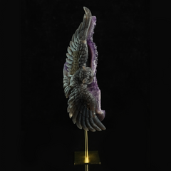 Large Amethyst Cluster Owl Sculpture — view 4