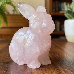 Rose Quartz Rabbit Carving - Natural Crystal — view 8
