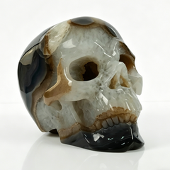 7.8 inch Carved Geode Agate Skull - Sculpture Carving — view 3
