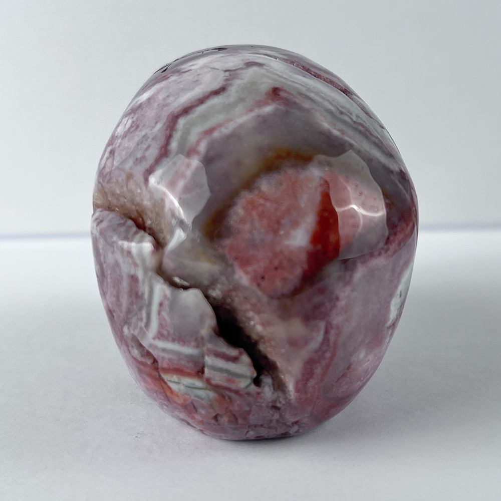 3 Inch Red Crazy Lace Agate Crystal Skull — view 4