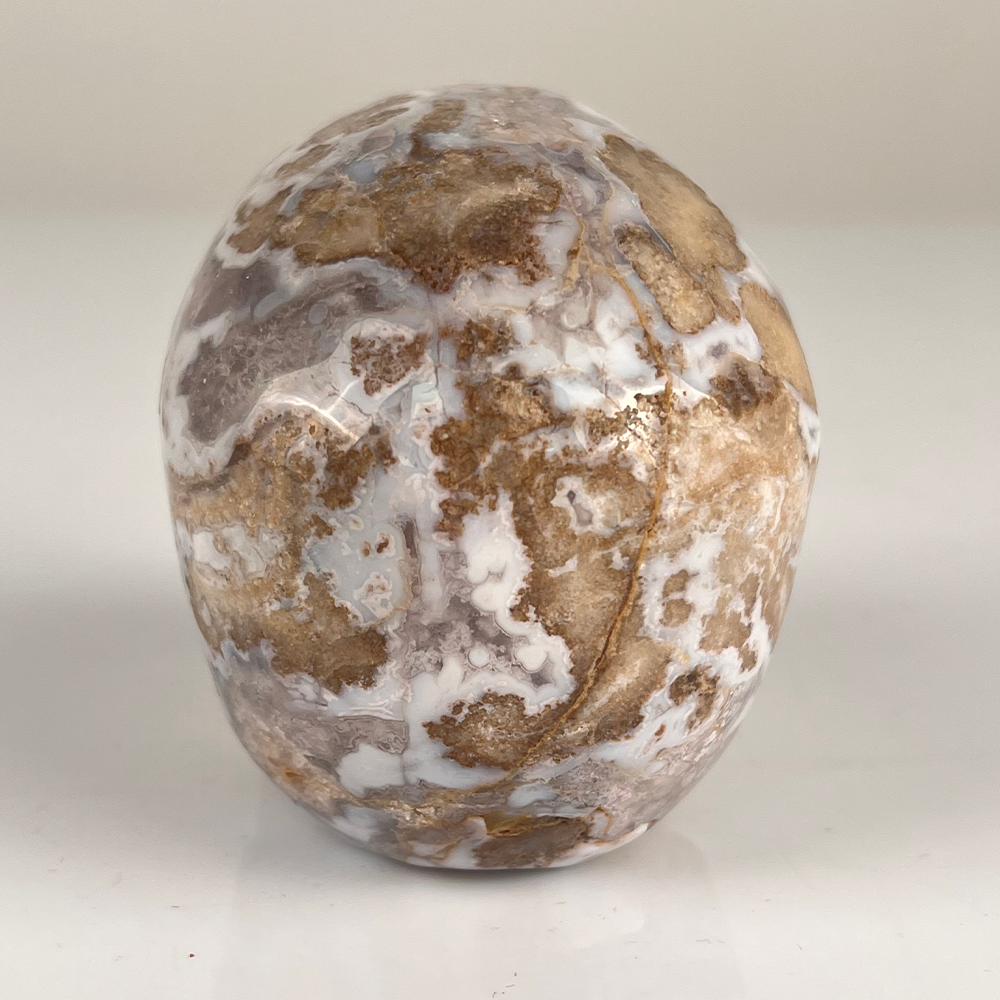 3 Inch Blue Flower Agate Crystal Skull — view 4