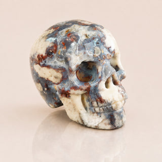 Crâne en agate fleur bleue de 2,2 pouces