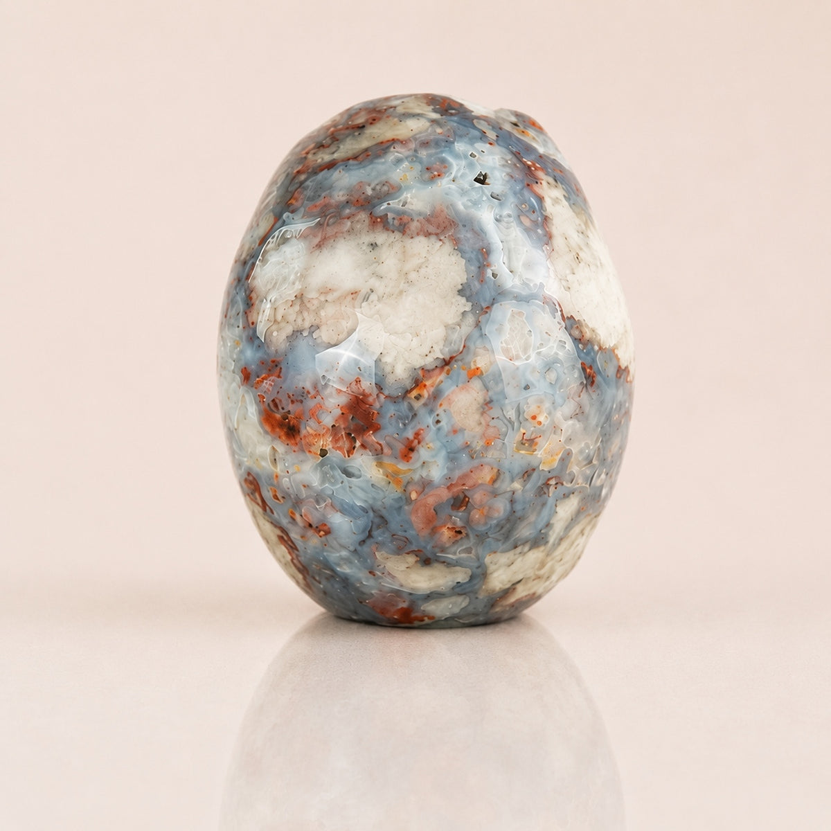 Crâne en agate fleur bleue de 2,2 pouces