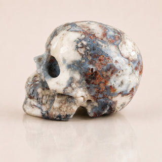 Crâne en agate fleur bleue de 2,2 pouces