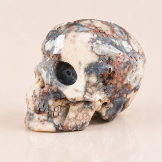 Crâne en agate fleur bleue de 2,2 pouces