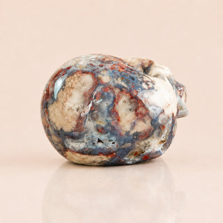 Crâne en agate fleur bleue de 2,2 pouces