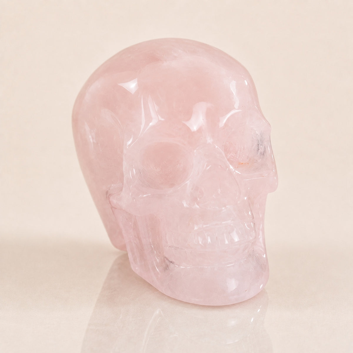 Crâne en quartz rose de 5,6 cm