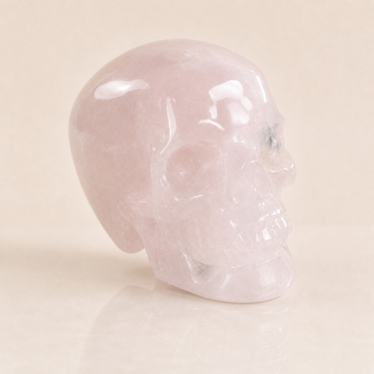 Crâne en quartz rose de 5,6 cm