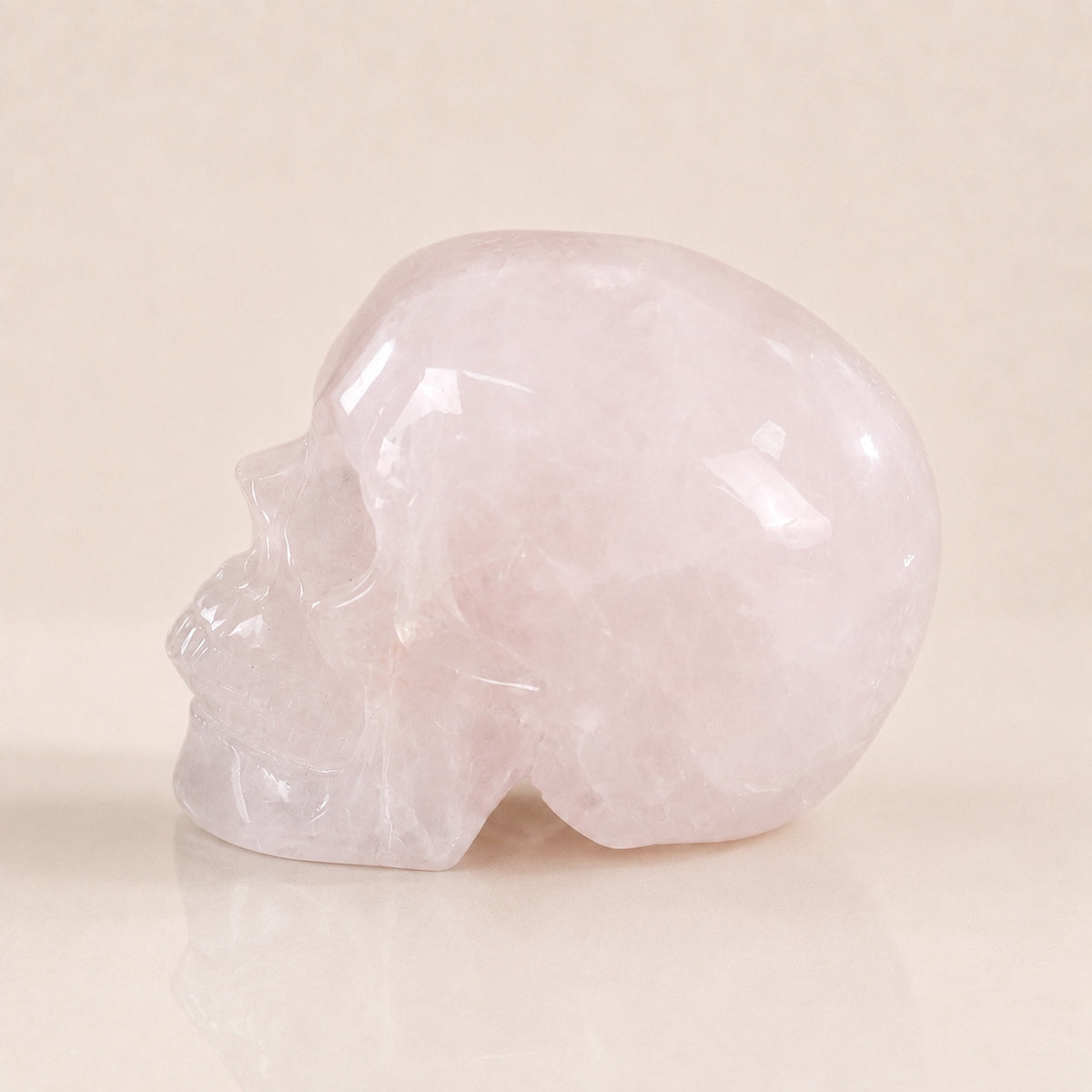 Crâne en quartz rose de 5,6 cm