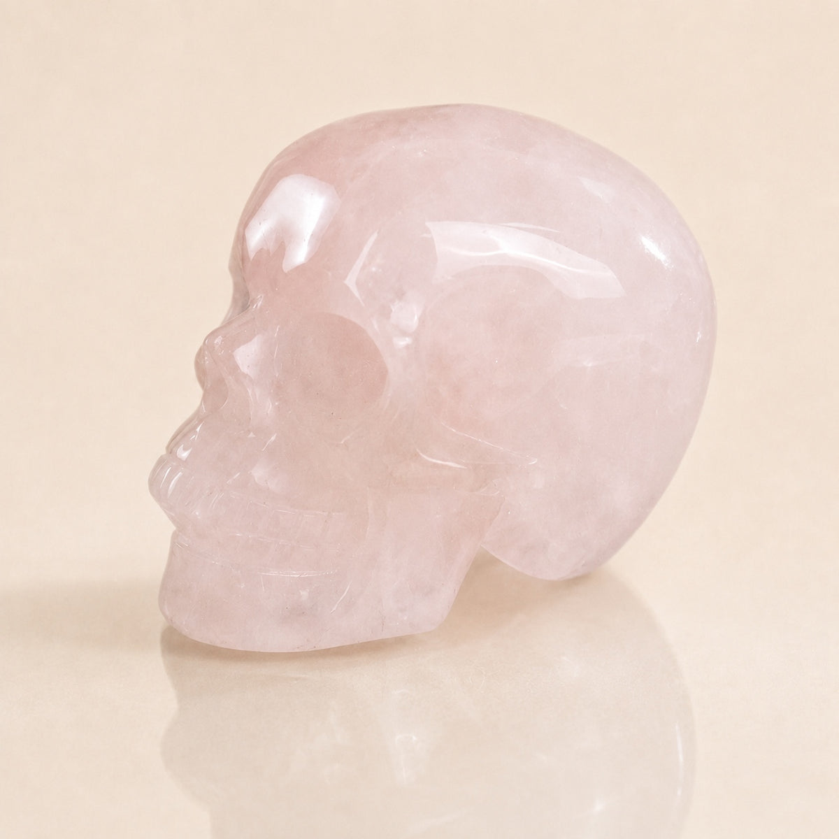 Crâne en quartz rose de 5,6 cm